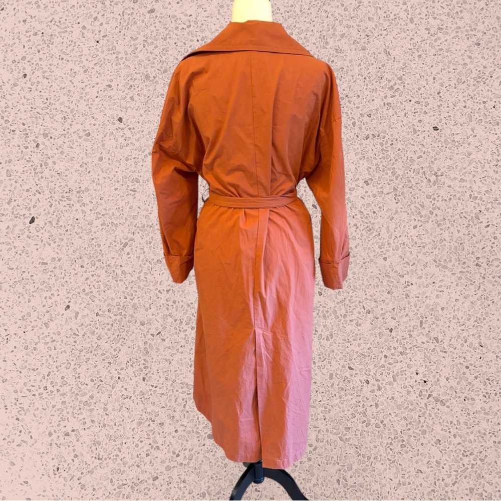 Zara trench coat 100% cotton terracotta colour - Picture 4 of 9